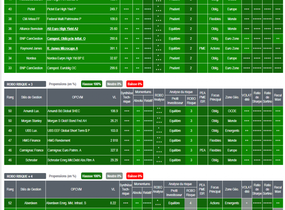 SICAV ACTIONS OPCVM FONDS FCP STRATEGIE ALLOCATION